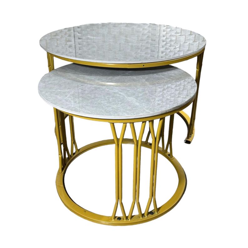 Mesa Tipo Nido Estilo Mármol en Losa de Roca 12mm de 70x40 y 50x38-3