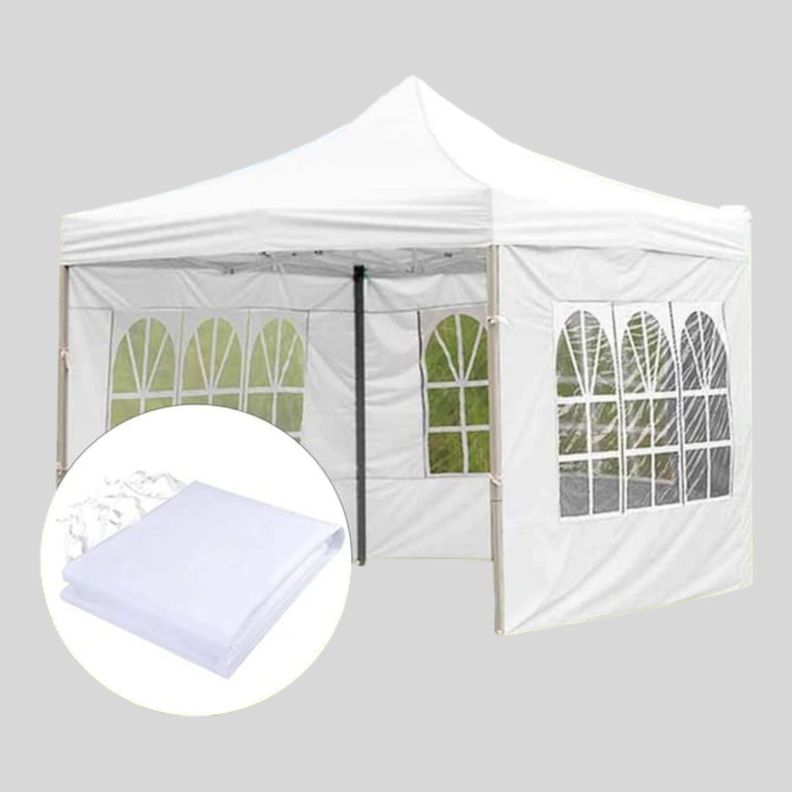 Lateral o Pared Para Toldo Araña 3x3 Blanco con Diseño Ventana-0