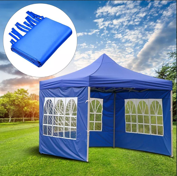 Lateral o Pared Para Toldo Araña 3x3 con diseño Ventana Color Azul-0