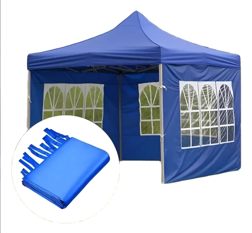 Lateral o Pared Para Toldo Araña 3x3 con diseño Ventana Color Azul-1