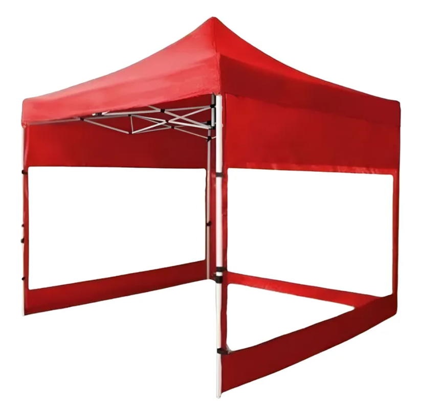 Lateral o Pared para Toldo Araña 3x3 Transparente Rojo-0