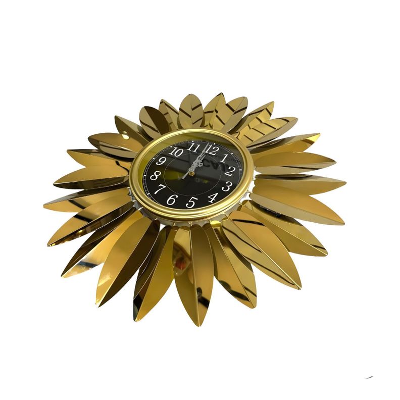 Reloj Metálico de Muro Estilo Sol de 60cm x 60cm-1