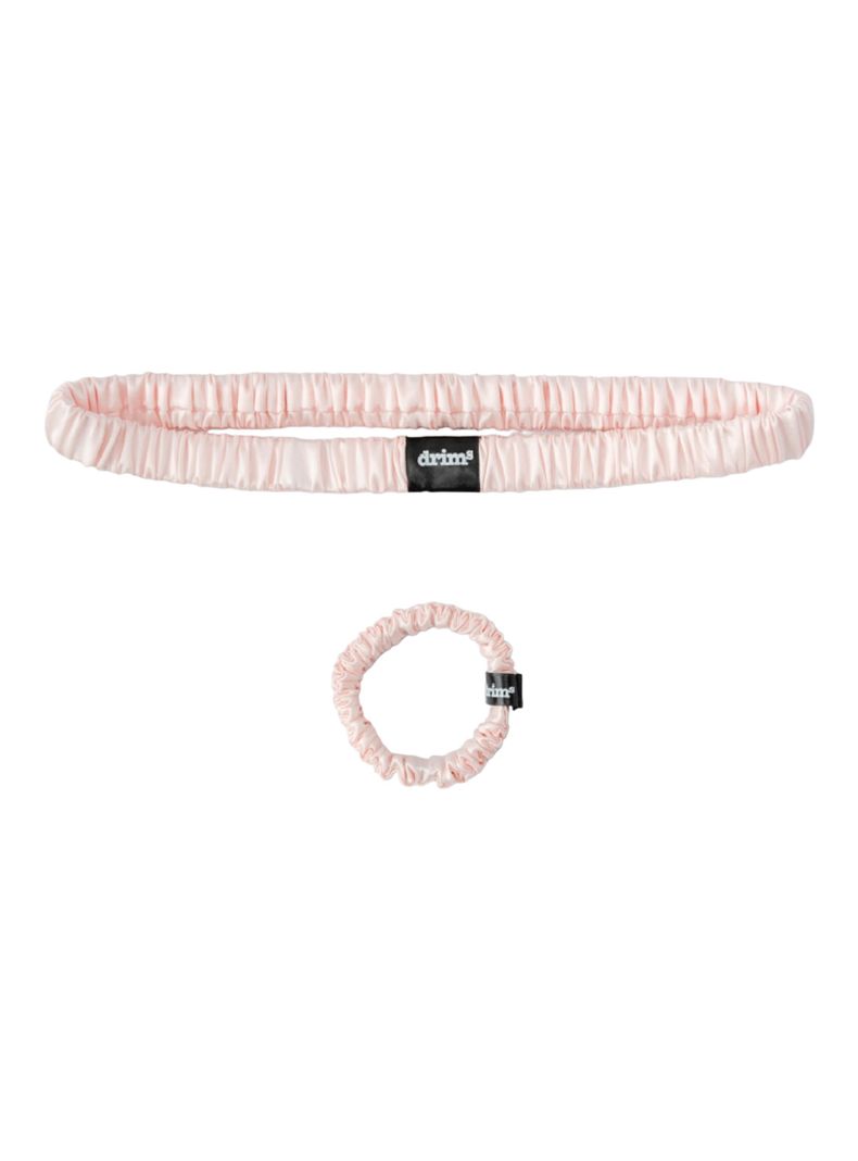 Cintillo + scrunchie 100% seda Palo Rosa-0