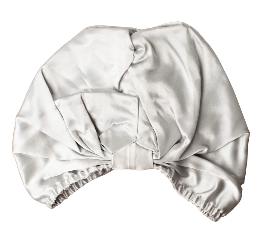 Turbante 100% Seda Gris Perla-0