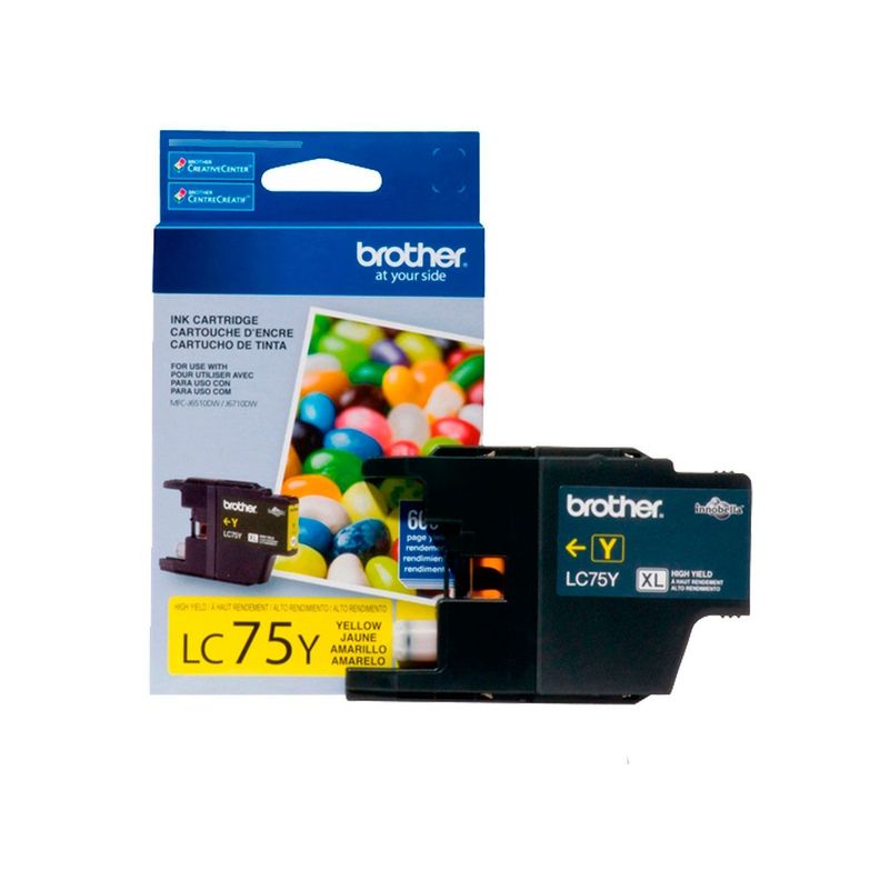 Tinta Brother Lc75y Amarillo Alto Rendimiento-2