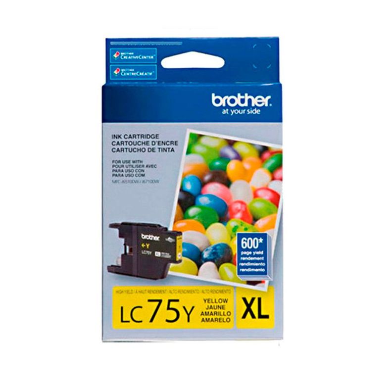 Tinta Brother Lc75y Amarillo Alto Rendimiento-0