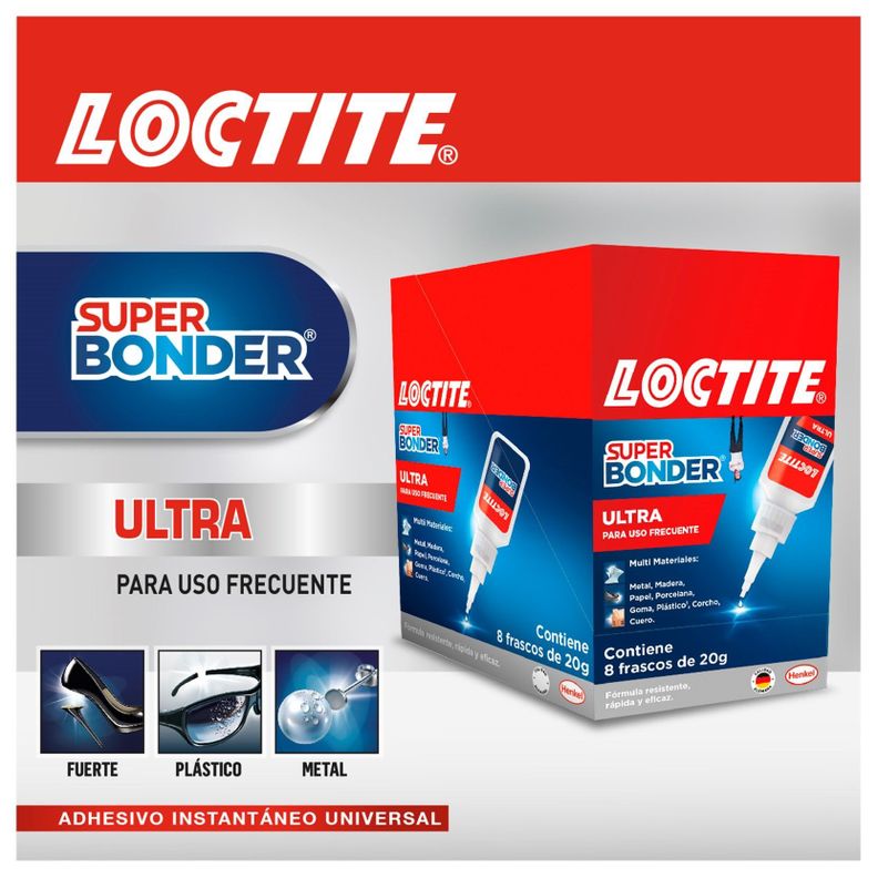 Caja 8 Uni Adhesivo Instantáneo Ultra Fuerte 20g  Loctite-3