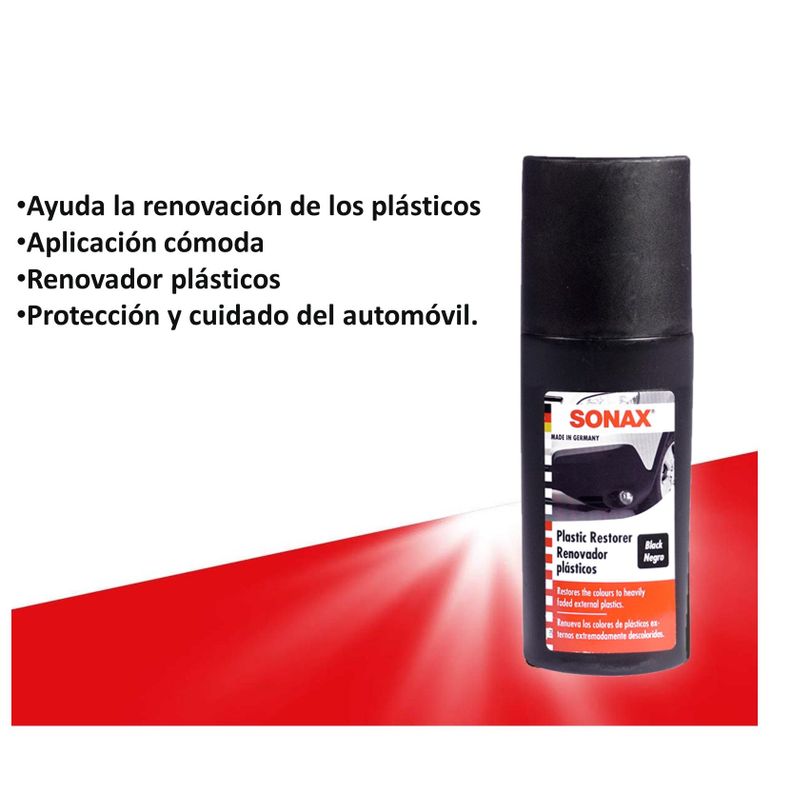Renovador de Plástico Negro SONAX 100ml Restauración-4