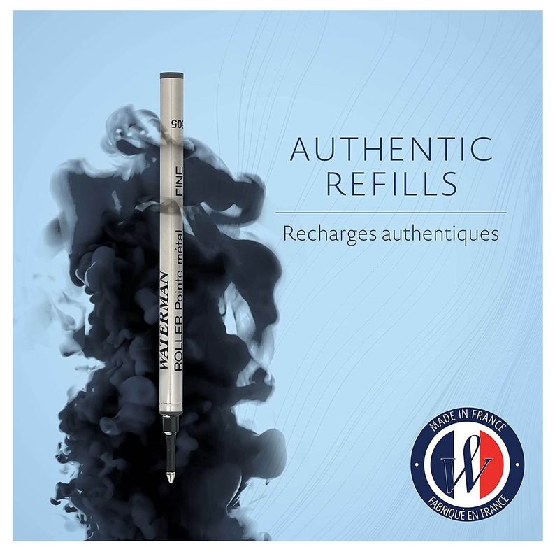 Recambio Para Bolígrafo De Punta Fina Rodante Negro Waterman-4