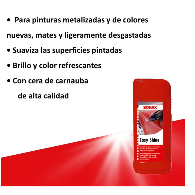 Cera Abrillantadora Sonax Easy Shine 250 ml Brillo Duradero-5