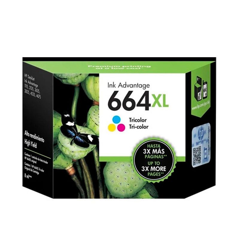 Hp Tinta Alto Rendimento 664xl Color-1