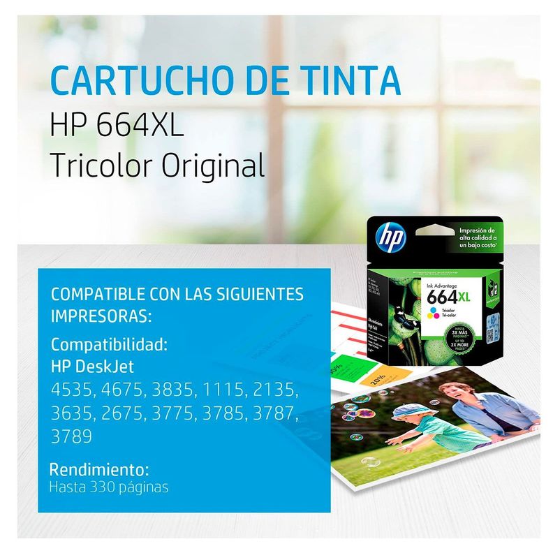 Hp Tinta Alto Rendimento 664xl Color-5