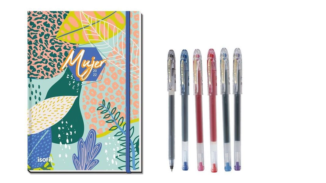 Agenda Mujer Año 2022 + 6 Lapices Pilot Super Gel / Libreta E-0