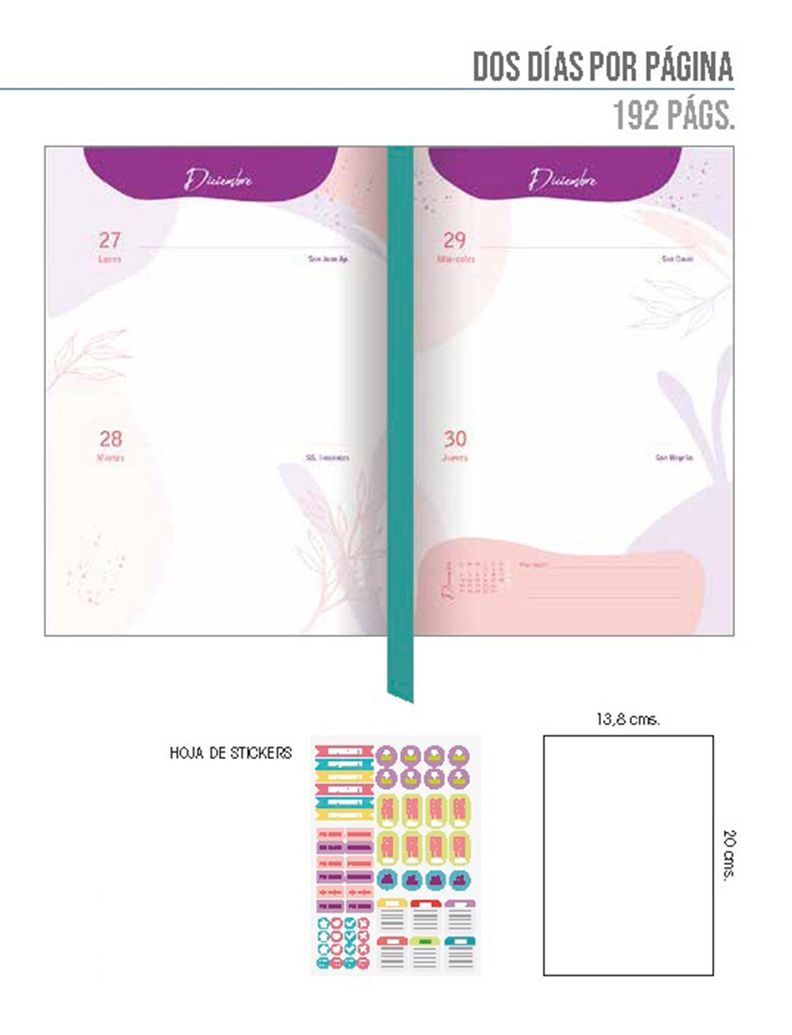 Agenda Mujer Año 2022 + 6 Lapices Pilot Super Gel / Libreta E-2