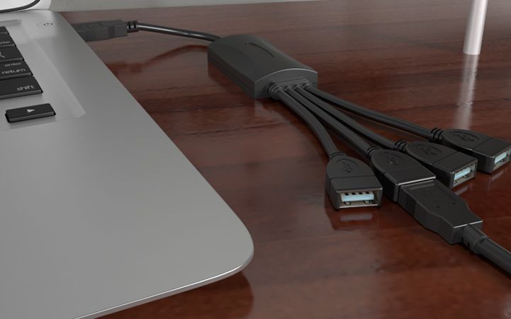 Adaptador Hub Usb 2.0 De 1 Puerto Usb A 4 Puertos Usb Xtech-3