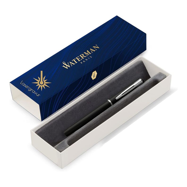 Pluma Estilográfica Waterman Allure Diseño Clásico Moderno Acero Inoxidable-3
