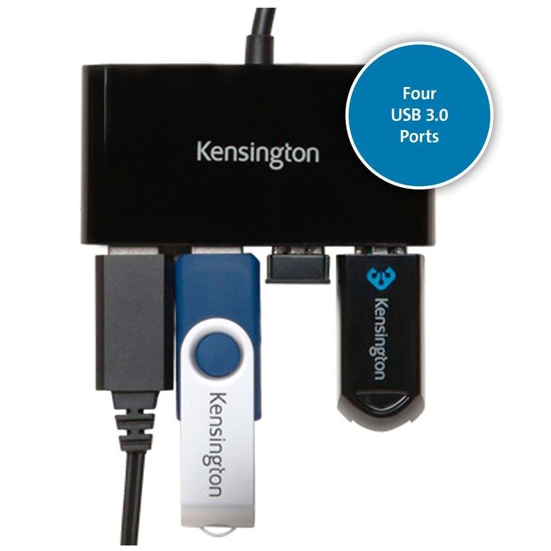 Kensington UH4000 - Hub - 4 x SuperSpeed USB 3.0 - sobremesa-1