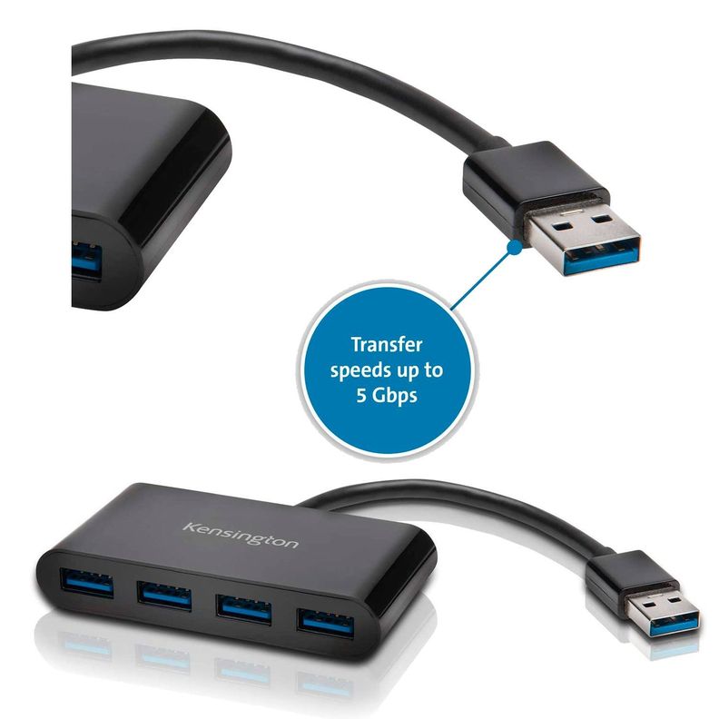 Kensington UH4000 - Hub - 4 x SuperSpeed USB 3.0 - sobremesa-4