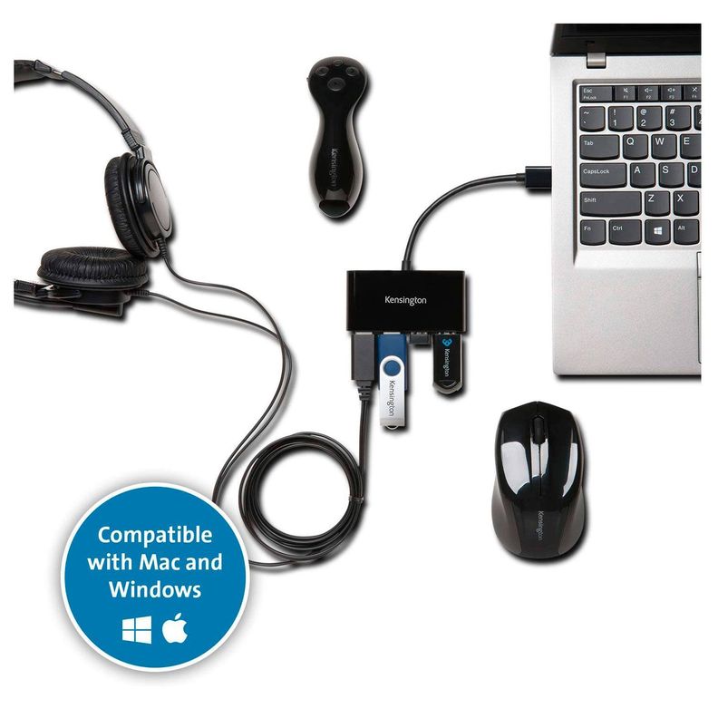 Kensington UH4000 - Hub - 4 x SuperSpeed USB 3.0 - sobremesa-3
