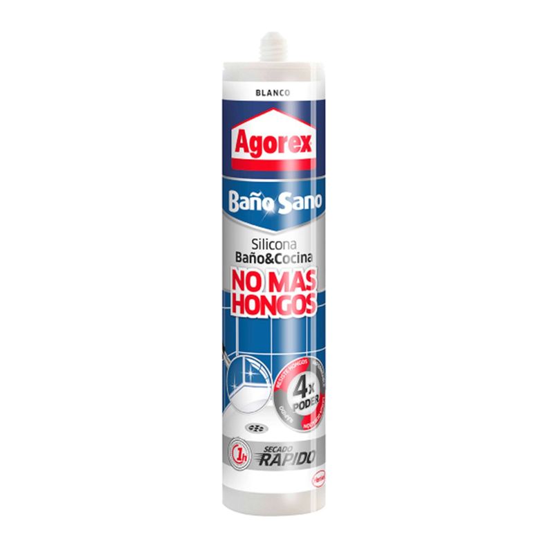 Silicona Acética Antihongos Baño y Cocina Blanco Agorex-0