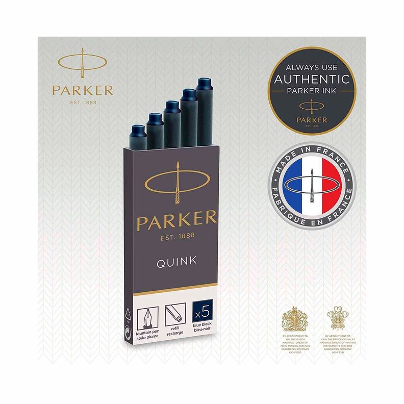 5 Repuestos Parker Quink Para Plumas Cartuchos Tinta Morado-1