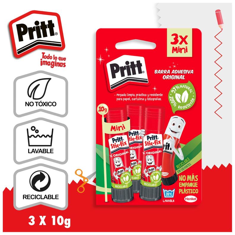 Pack Pegamento Escolar Stick Fix 40g + Cola Fria 35g Pritt-2