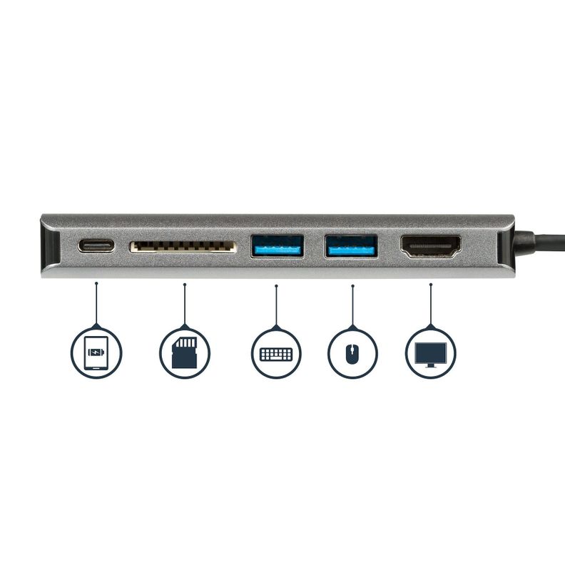 Adaptador USB-C HDMI 4K 2 USB 3.0 Lector de Tarjetas SD/SDHC-2