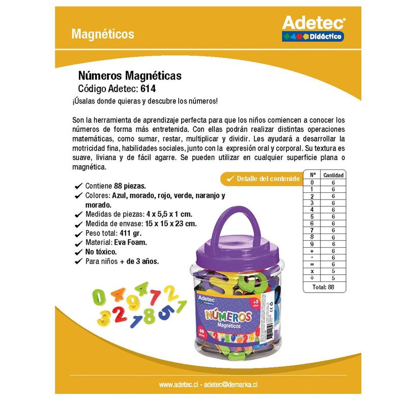 Juego Educativo Numeros Magneticos 88 Piezas-3