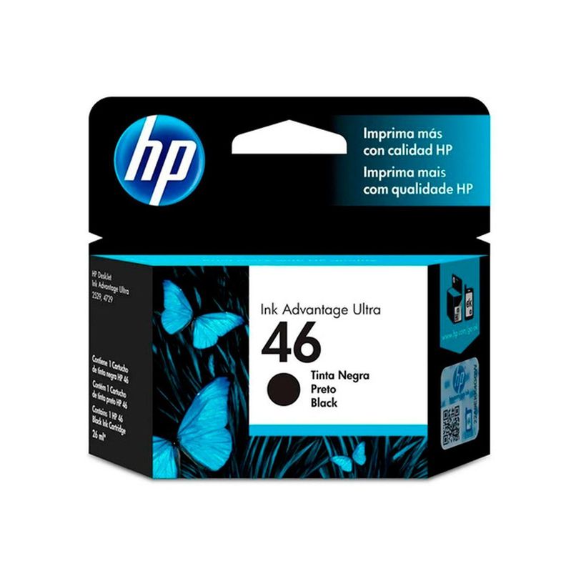 Cartridge Tinta hp 46 Negro  1500 Pag. 2529/4729 14ml Tinta-0