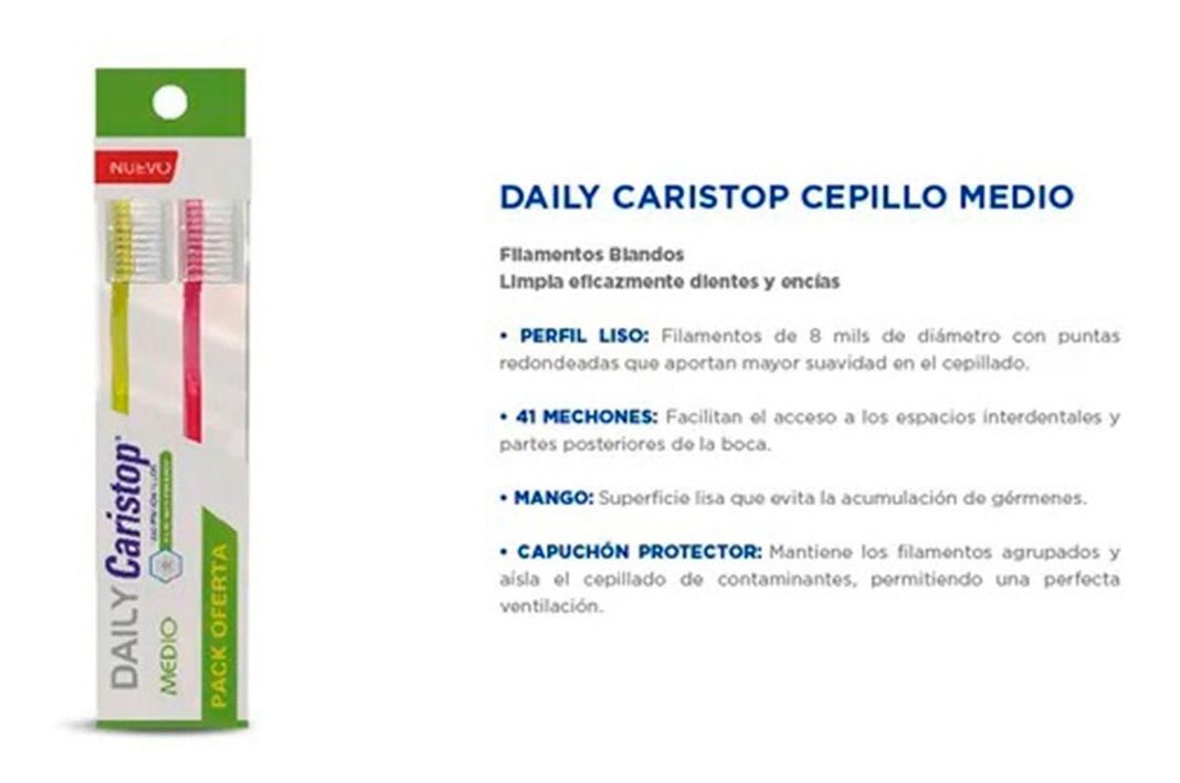2 Cepillo Dental Medio Protector Daily Caristop-3
