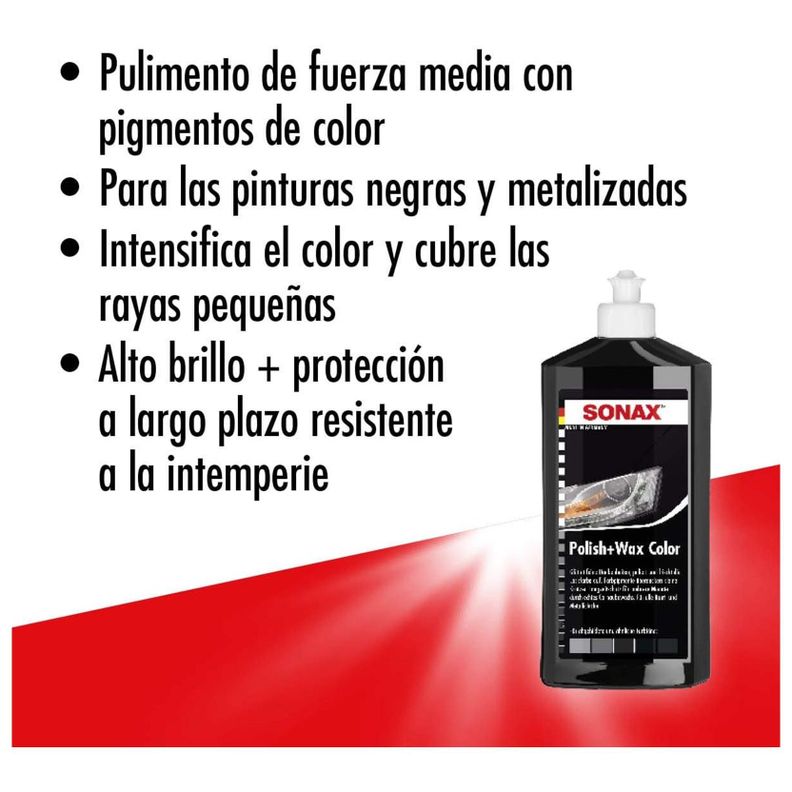 Cera Abrillantadora Sonax Polish & Wax Color Negro 500 ml-4