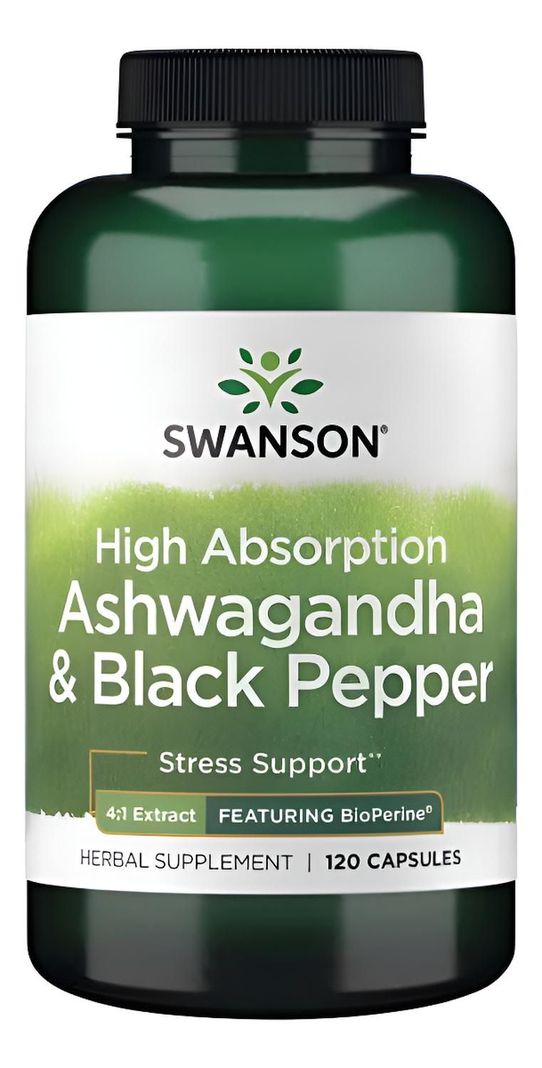 SW1822 High Absorption Ashwagandha & Black Pepper - Featuring Bioperine 120 Caps Verde 38x40