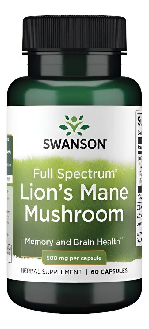 SW1096 Full Spectrum Lion s Mane Mushroom 500 mg 60 Caps Verde 38x40