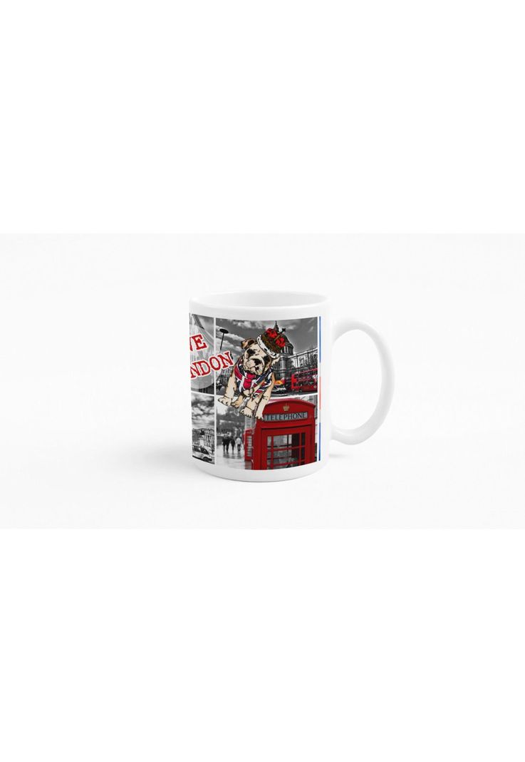Tazones tazas blancas Love London Londres Vintage-2
