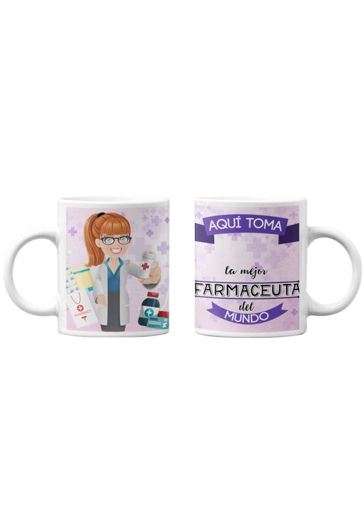 Tazones tazas blancas para Farmaceuta Personalizado-0