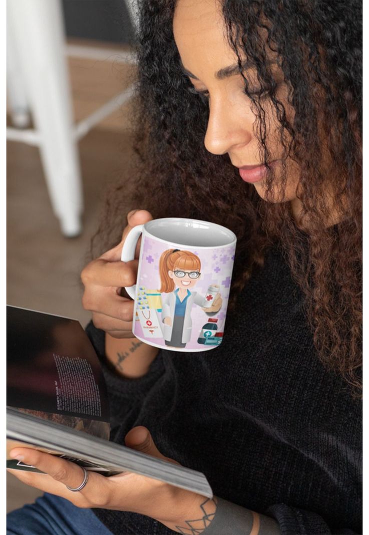 Tazones tazas blancas para Farmaceuta Personalizado-1