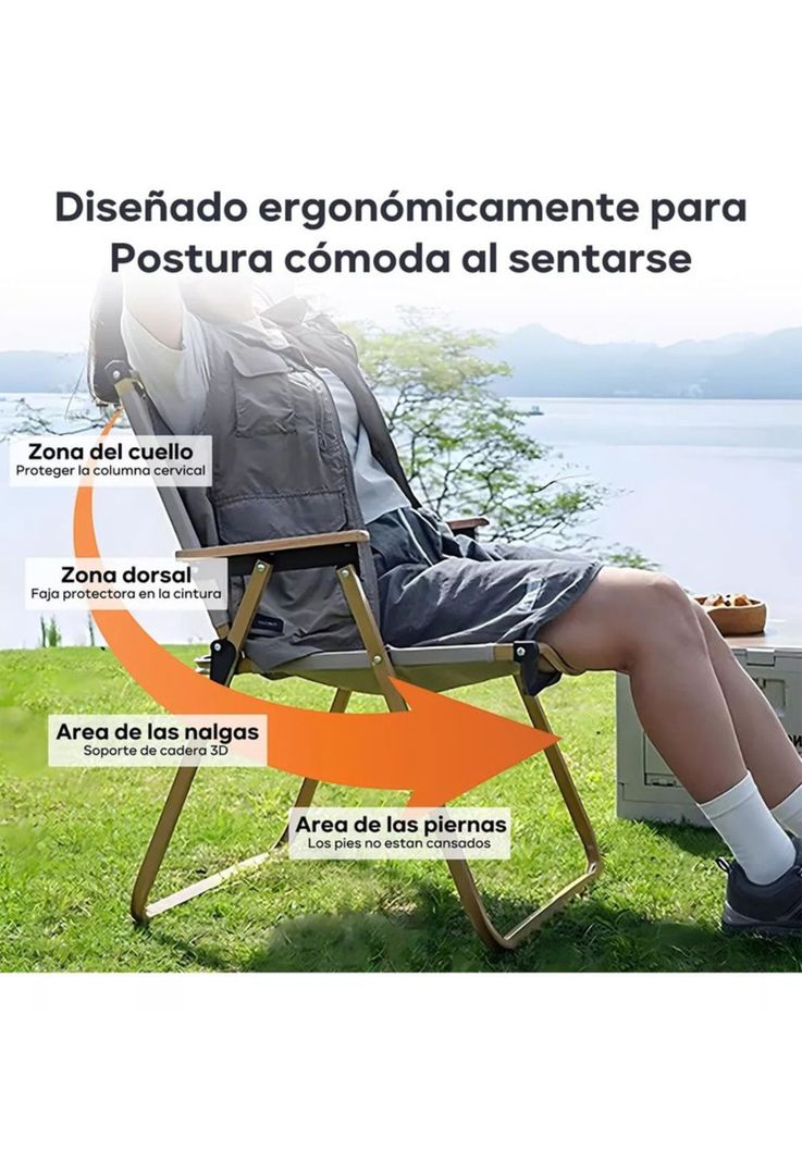 Silla Reforzada Plegable Portátil Para Camping Playa Picnic-2