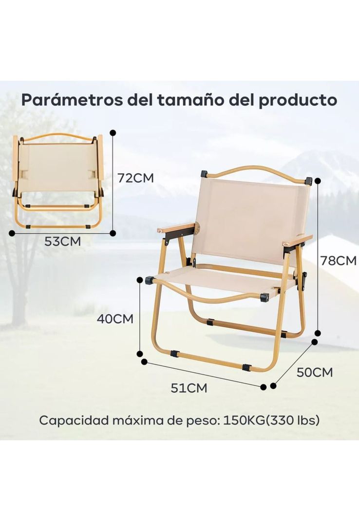 Silla Reforzada Plegable Portátil Para Camping Playa Picnic-3