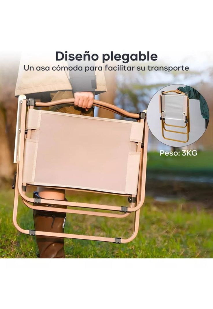 Silla Reforzada Plegable Portátil Para Camping Playa Picnic-4