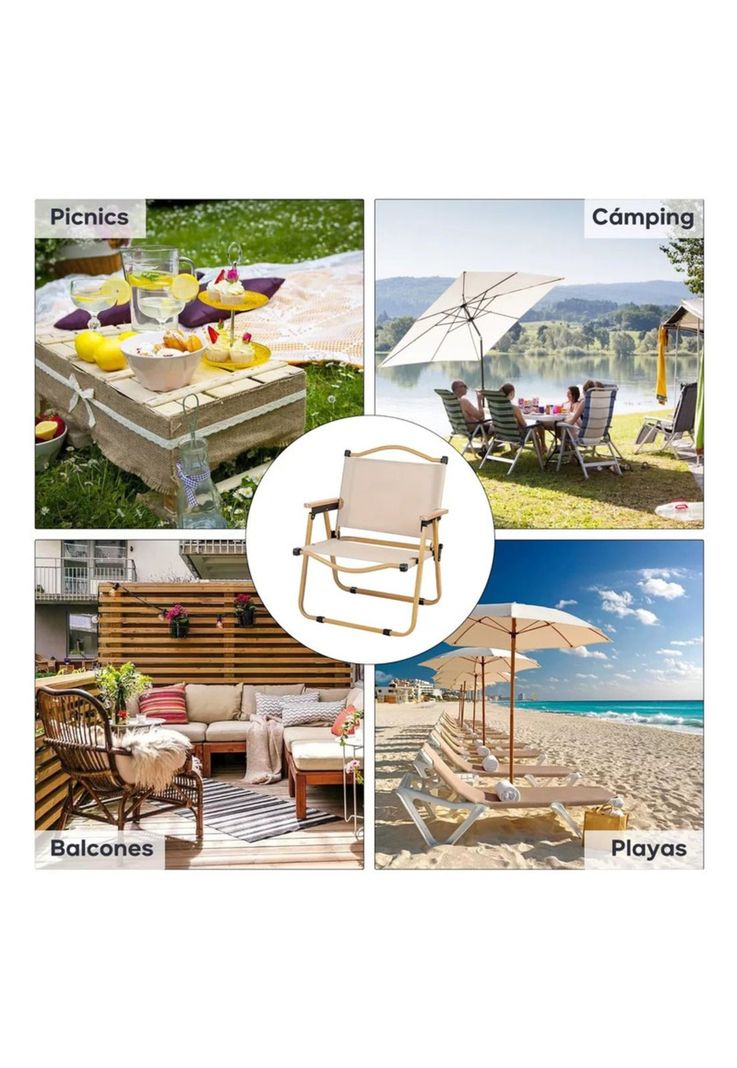 Silla Reforzada Plegable Portátil Para Camping Playa Picnic-6
