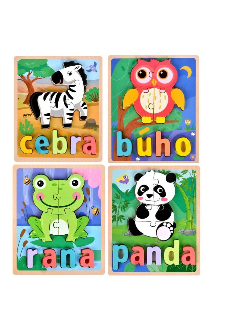 Pack 4 Rompecabezas 3D Animales Educativo-1