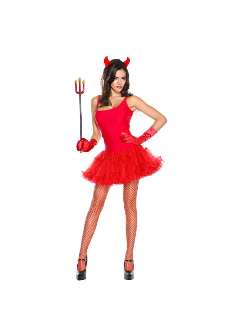      Traje Disfraz Diabla Mujer Halloween Cosplay-0