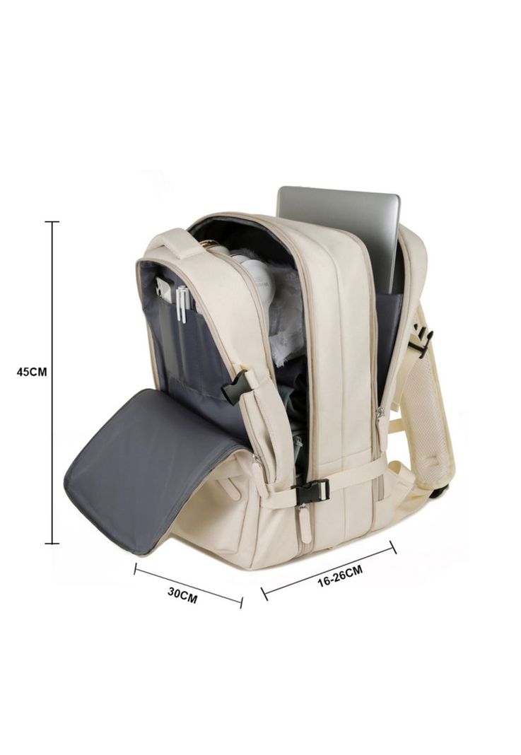 Mochila de viaje expandible 39 L Off white TitanFit-2