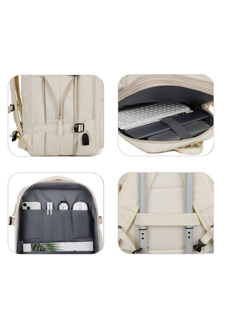 Mochila de viaje expandible 39 L Off white TitanFit-5