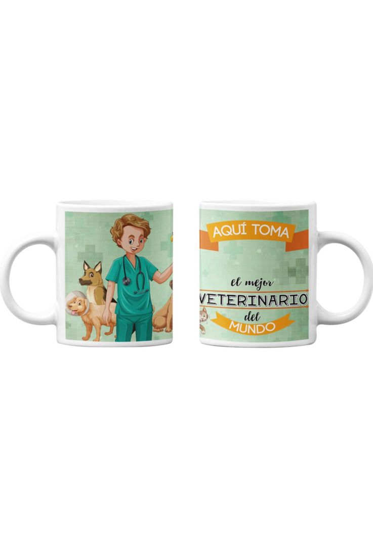 Tazones tazas blancas Para el Veterinario Personalizado-0