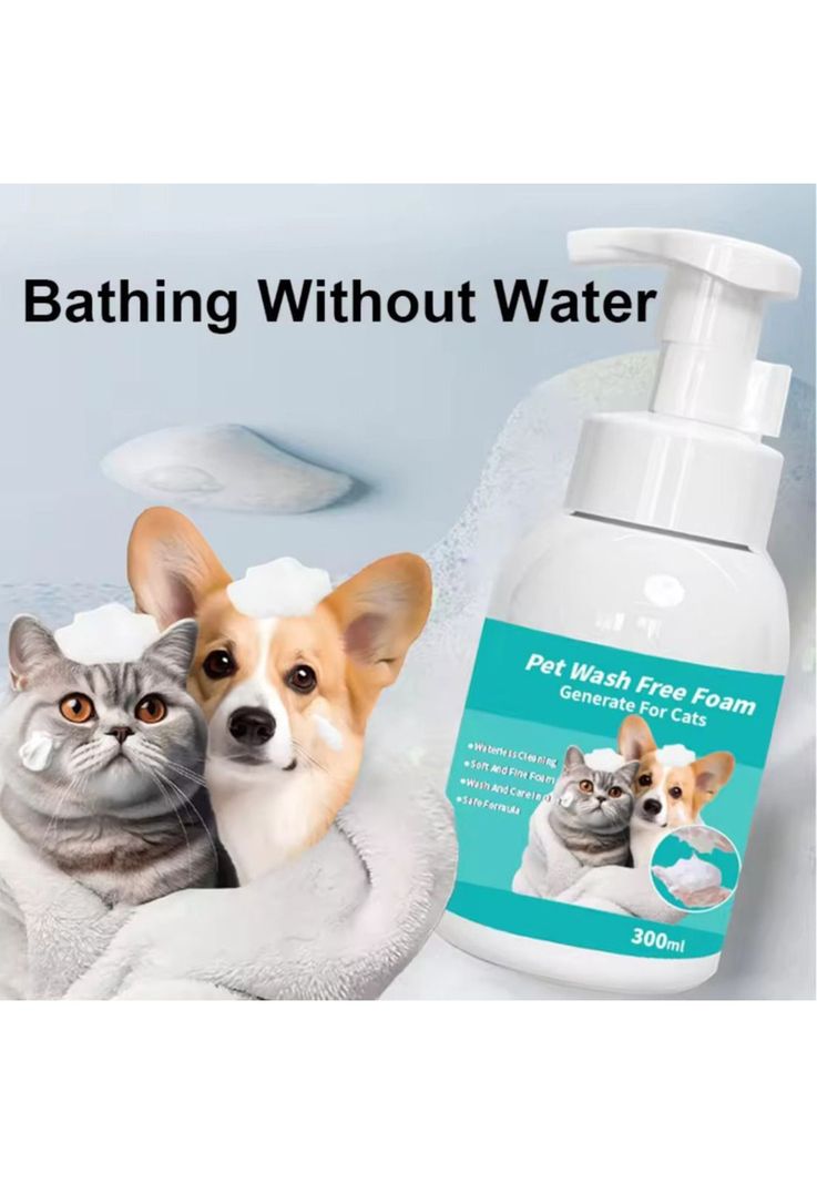Espuma para Bañar sin lavado para mascotas 300 ML-1