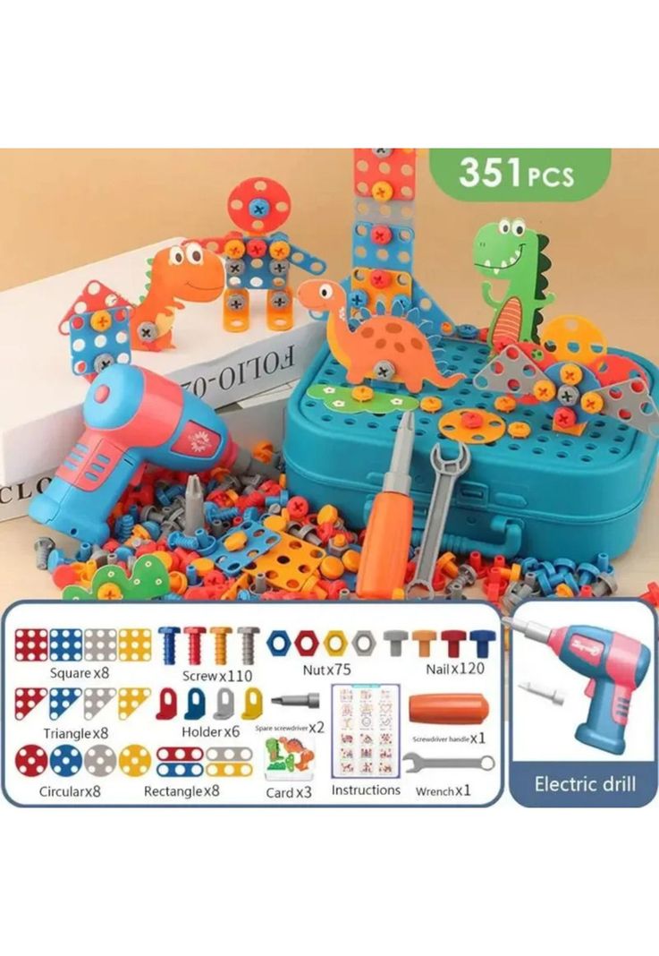 Juguete Herramientas Construccion Montessori 351 piezas-1