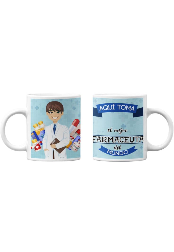 Tazones tazas blancas para el Farmaceuta Personalizado-0