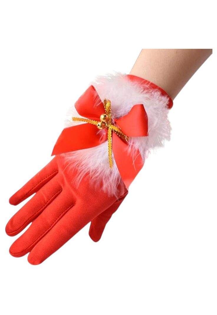 Guantes Navideños Femeninos Rojos-3