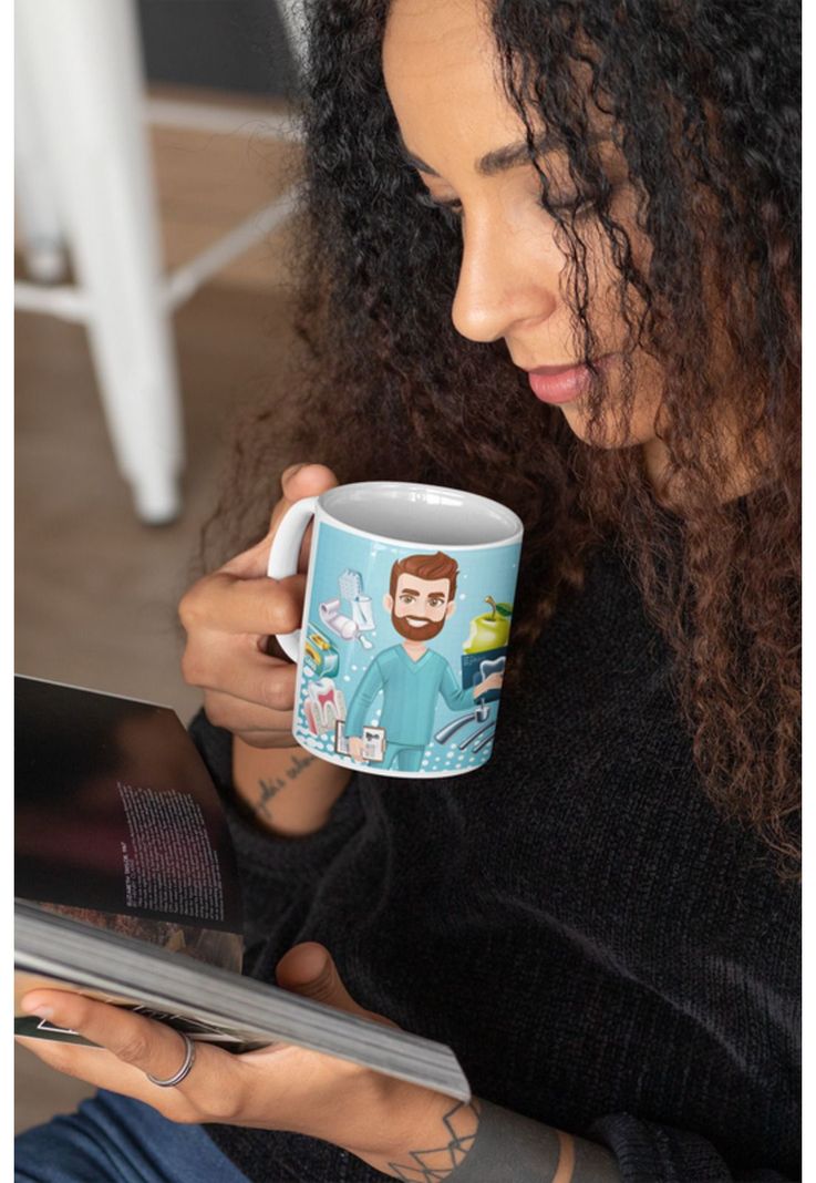 Tazones tazas blancas Para el Odontologo Personalizado-1